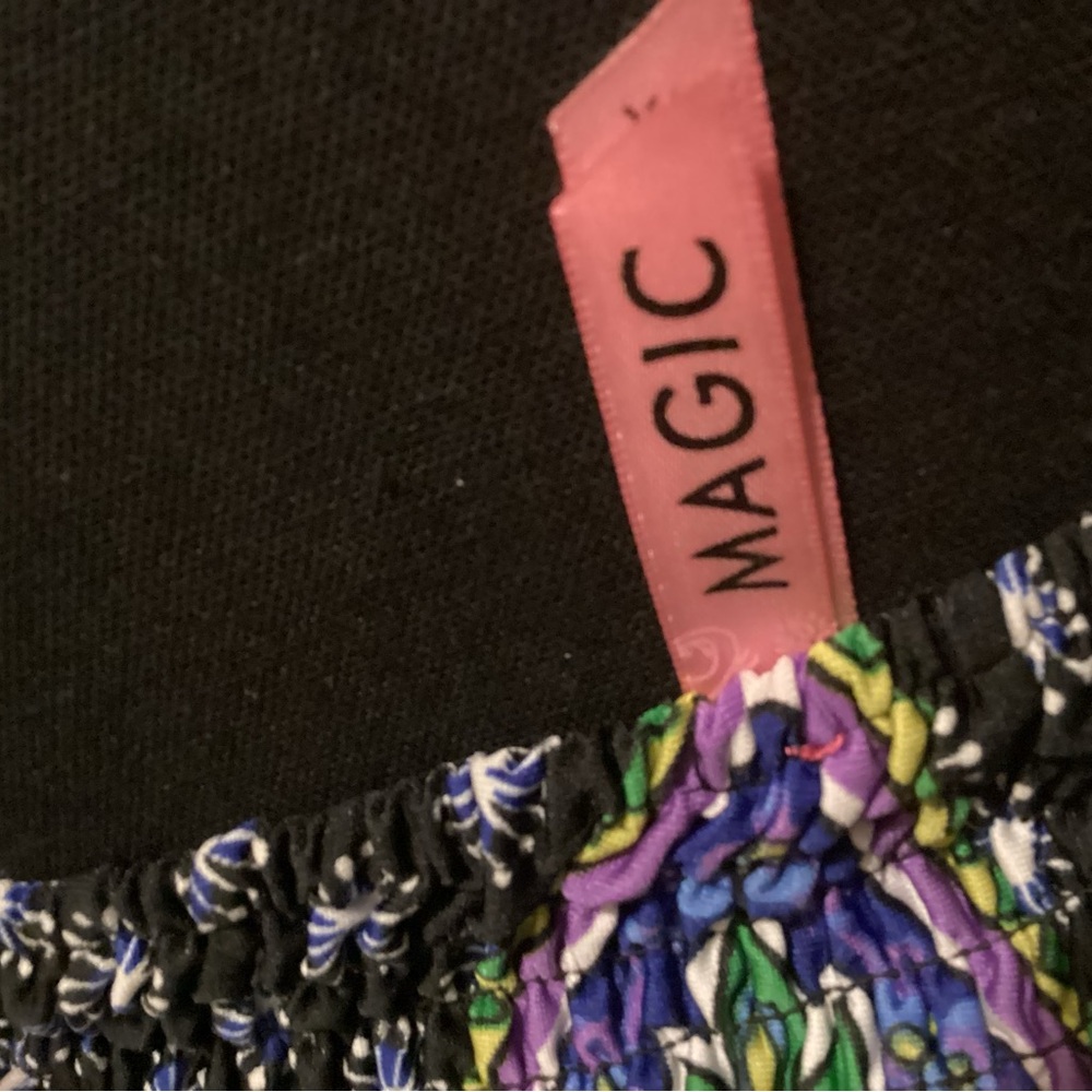 Magic Strapless Maxi Dress in Purple, Black and Green Paisley. C37 - Picture 2 of 5